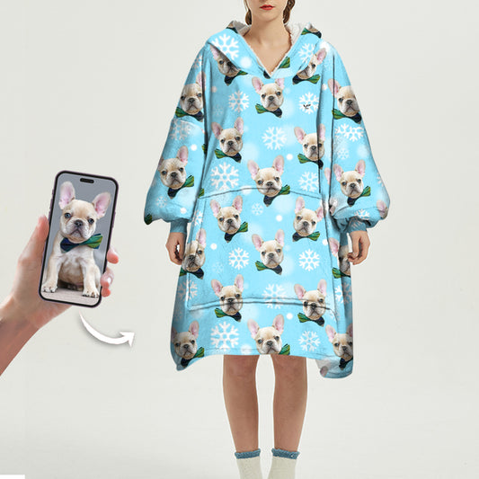 I Love Snows – Personalisierter Decken-Hoodie mit dem Foto Ihres Haustieres