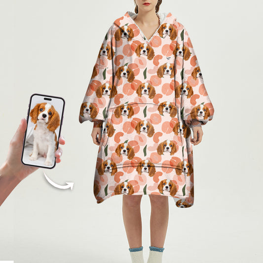 I Love Peaches - Couverture à capuche personnalisée avec la photo de votre animal de compagnie
