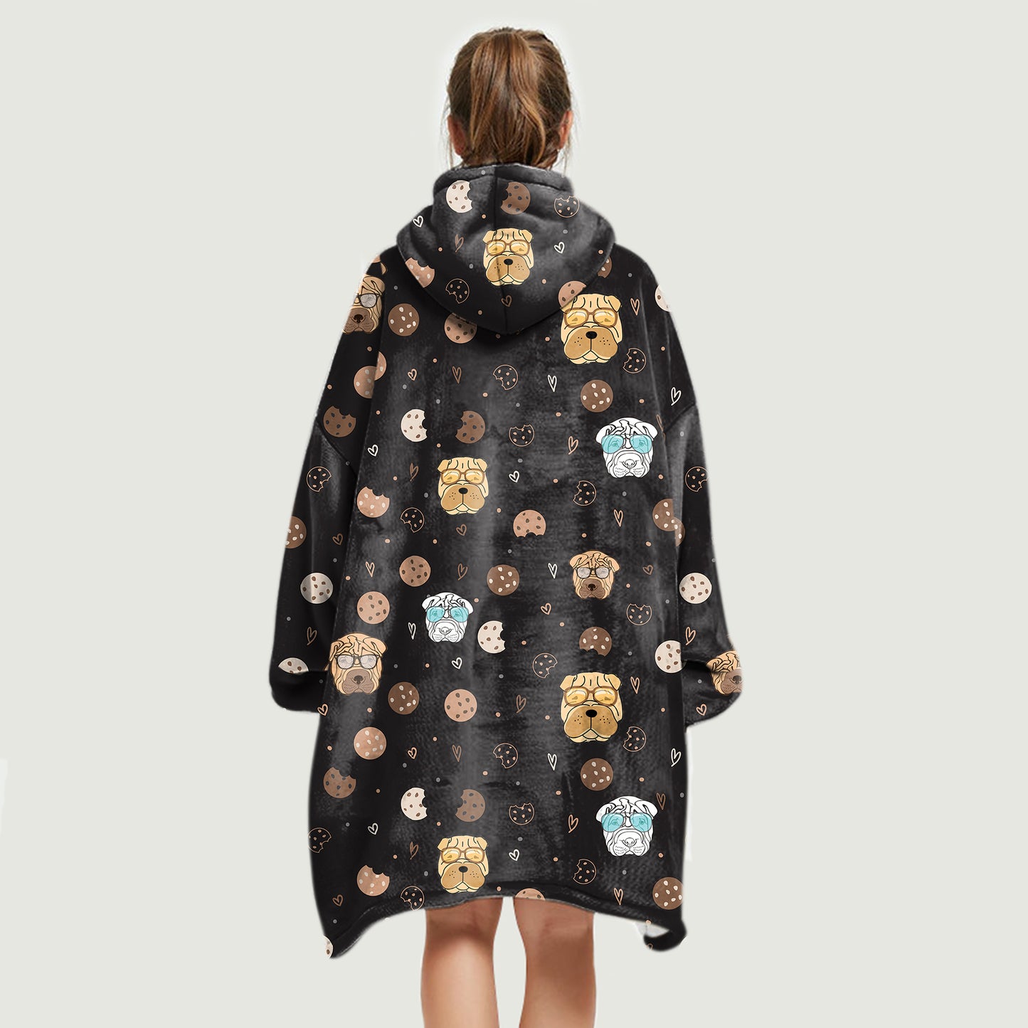 Hallo Winter – Shar Pei Fleece Decke Hoodie V1