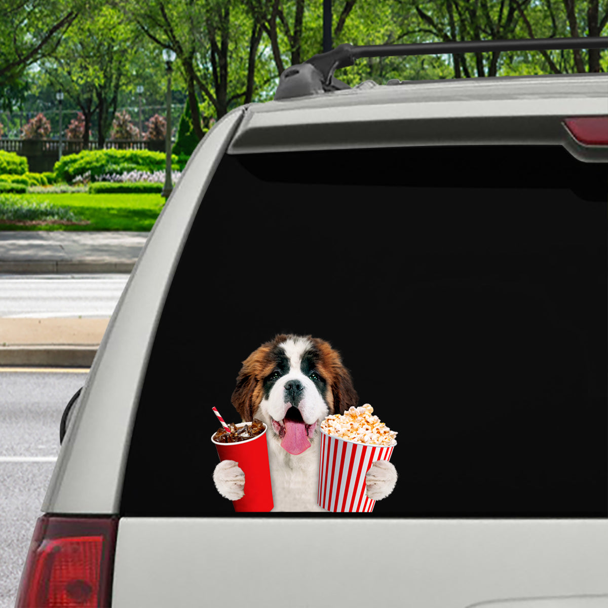 Hey, je veux en essayer - Autocollant de voiture/porte/réfrigérateur/ordinateur portable Saint-Bernard V1