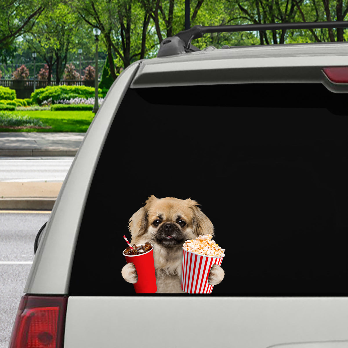 Hey, je veux en essayer - Autocollant de voiture/porte/réfrigérateur/ordinateur portable épagneul tibétain V1