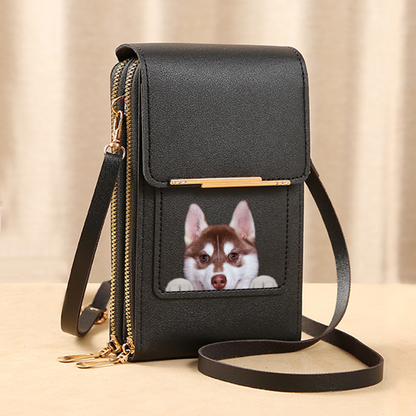 Husky - Touch Screen Phone Wallet Case Crossbody Purse V1