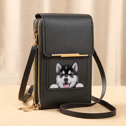 Husky - Touch Screen Phone Wallet Case Crossbody Purse V3