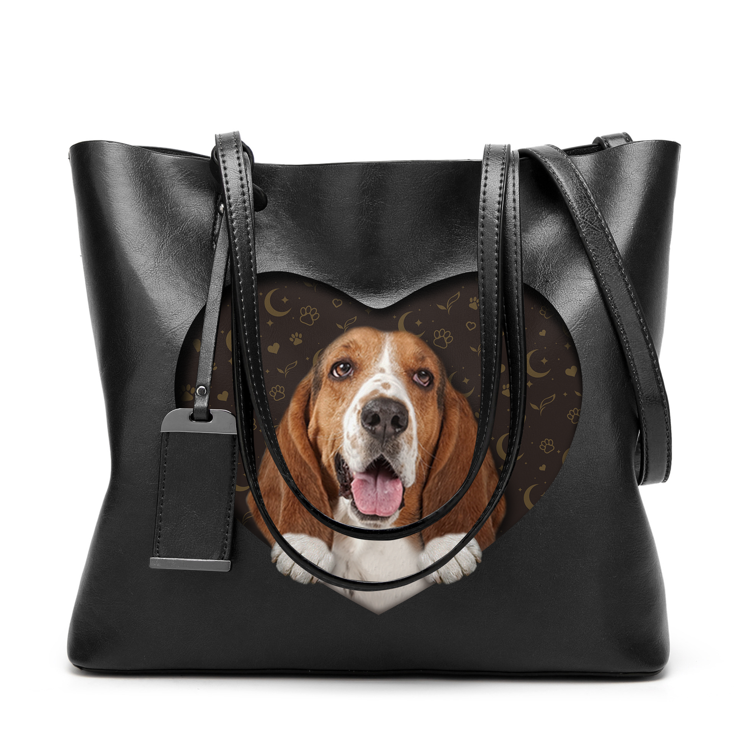 I Know I'm Cute - Basset Hound Glamour Handbag V1