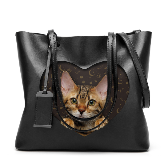 I Know I'm Cute - Bengal Cat Glamour Handbag V1