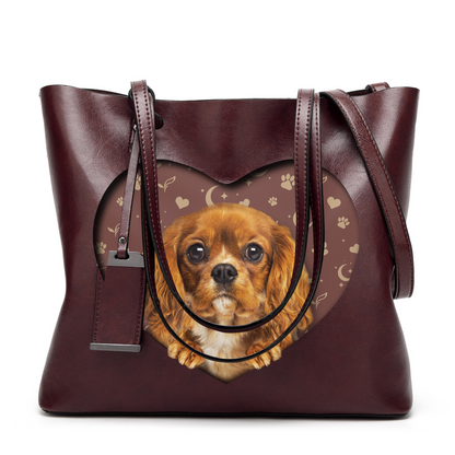 I Know I'm Cute - Cavalier King Charles Spaniel Glamour Handbag V2 - 5