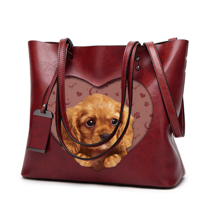 I Know I'm Cute - Cavalier King Charles Spaniel Glamour Handbag V3 - 7