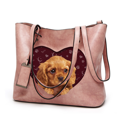 I Know I'm Cute - Cavalier King Charles Spaniel Glamour Handbag V3 - 10