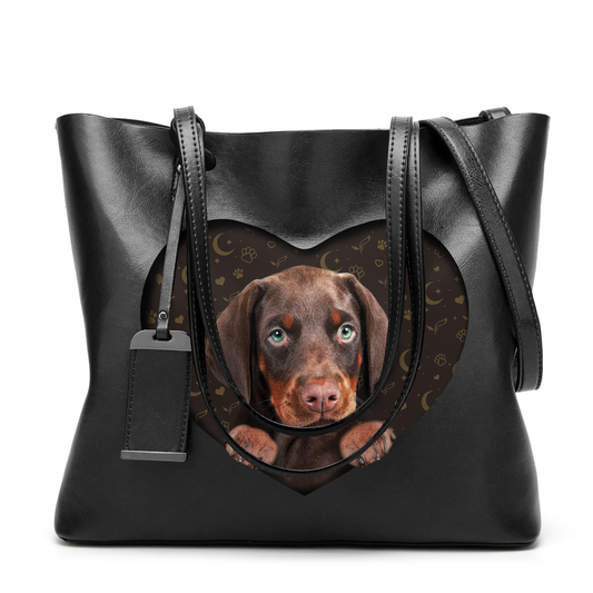 I Know I'm Cute - Doberman Pinscher Glamour Handbag V2
