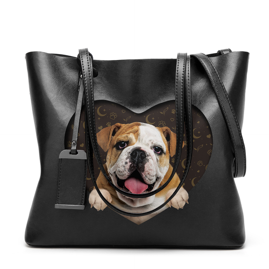 I Know I'm Cute - English Bulldog Glamour Handbag V1