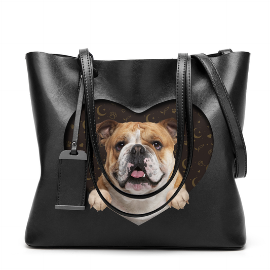 I Know I'm Cute - English Bulldog Glamour Handbag V2