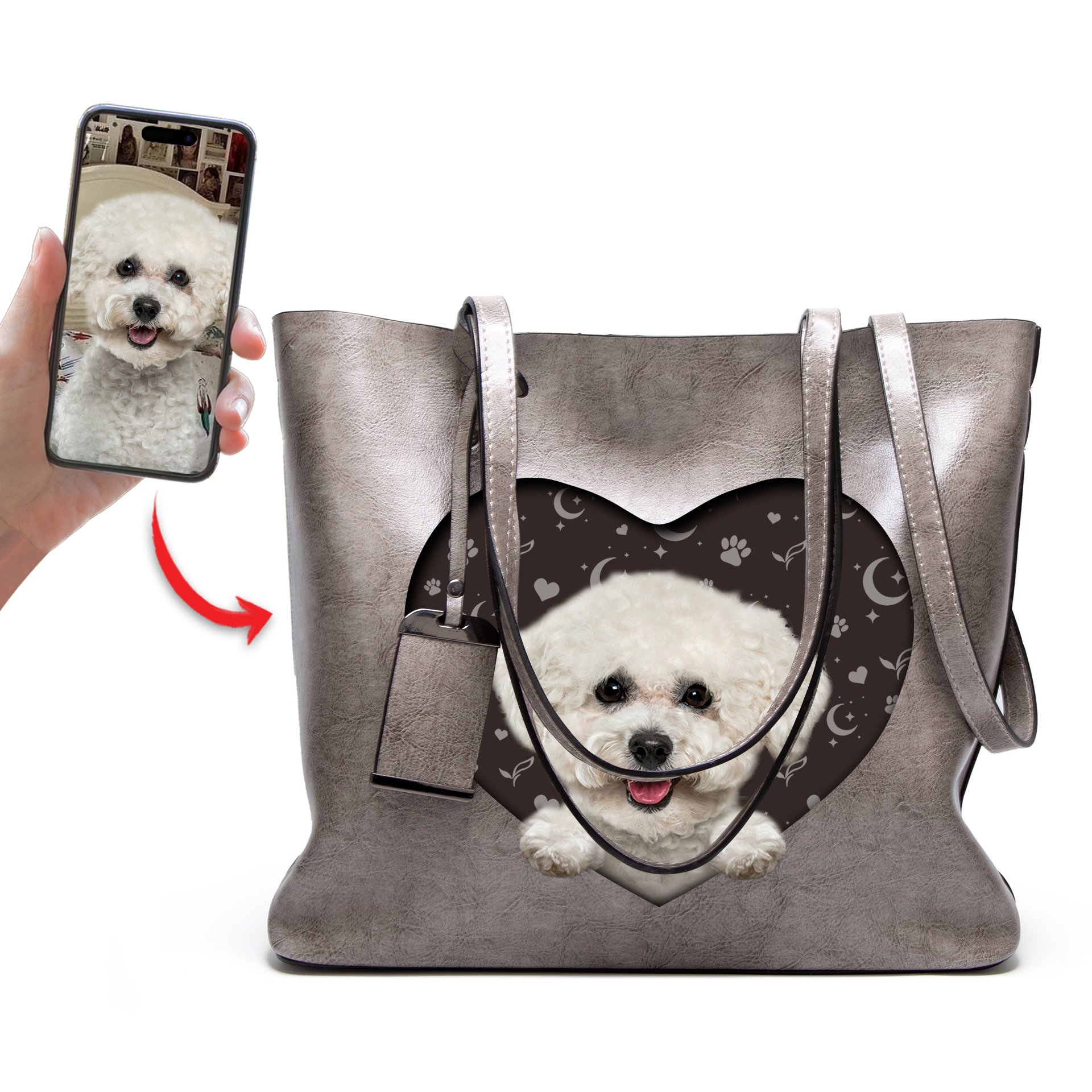 I Know I'm Cute - Personalized Glamour Handbag With Your Photo - 11