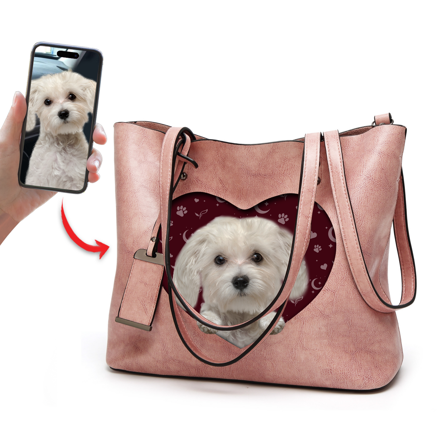 I Know I'm Cute - Personalized Glamour Handbag With Your Photo - 10