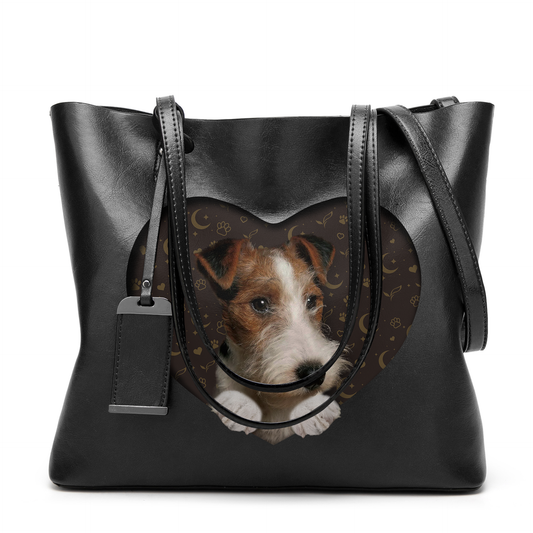 I Know I'm Cute - Wire Fox Terrier Glamour Handbag V1