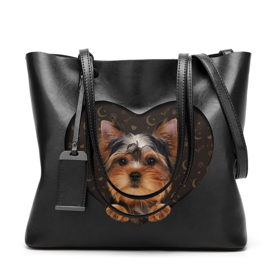 I Know I'm Cute - Yorkshire Terrier Glamour Handbag V1