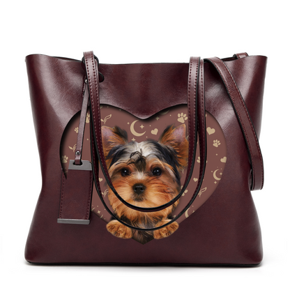 I Know I'm Cute - Yorkshire Terrier Glamour Handbag V1 - 5