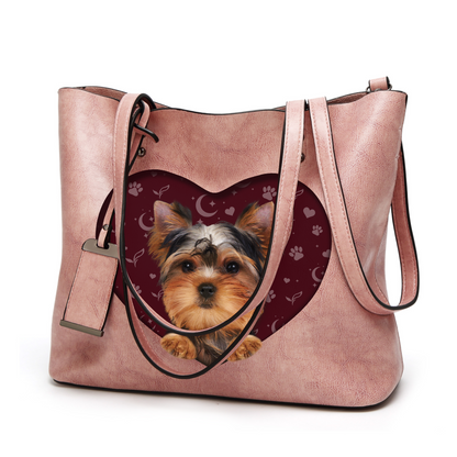 I Know I'm Cute - Yorkshire Terrier Glamour Handbag V1 - 8