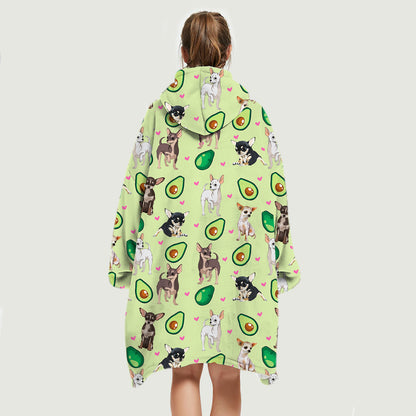 I Love Avocados - Chihuahua Fleece Blanket Hoodie