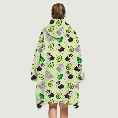 I Love Avocados - Husky Fleece Blanket Hoodie