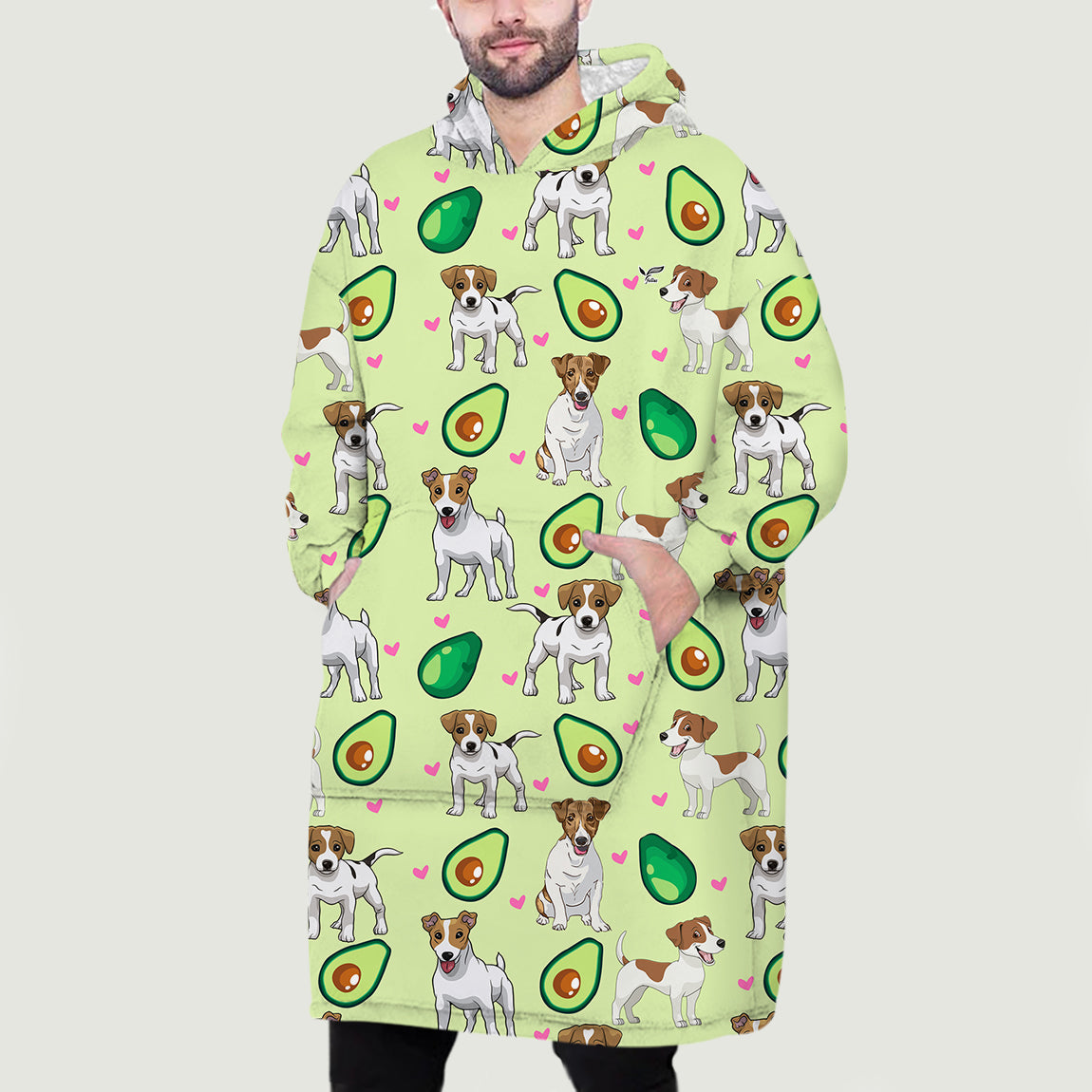 Ich liebe Avocados – Jack Russell Terrier Fleecedecke Hoodie