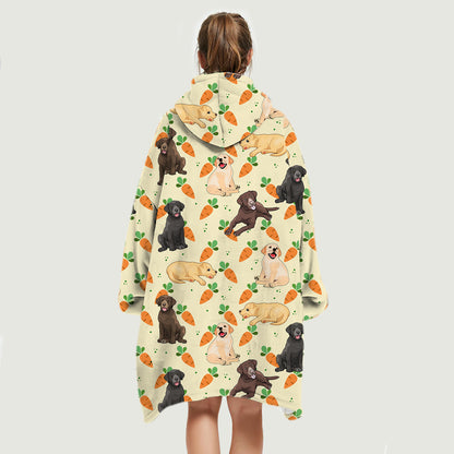 I Love Carrots - Labrador Fleece Blanket Hoodie