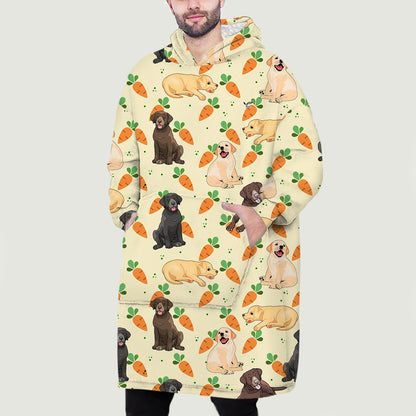 I Love Carrots - Labrador Fleece Blanket Hoodie