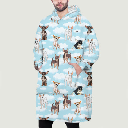 Ich liebe Wolken – Chihuahua-Fleece-Decke-Hoodie