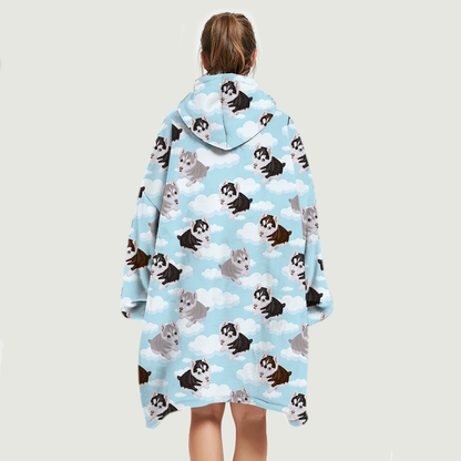 I Love Clouds - Husky Fleece Blanket Hoodie