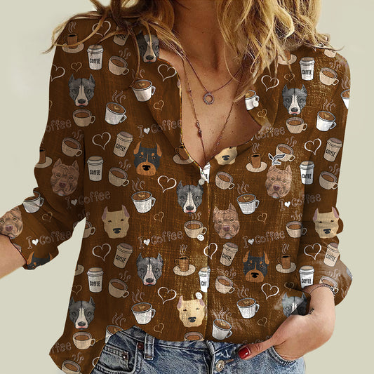 Ich liebe Kaffee und American Pit Bull Terrier - Frauen-Shirt