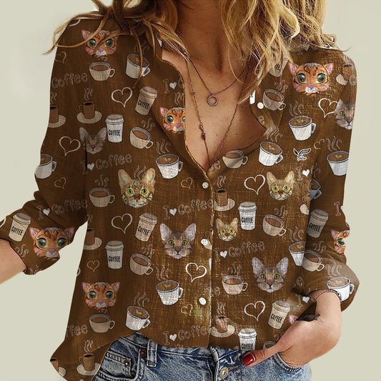I Love Coffee And Bengal Cat - Women Shirt