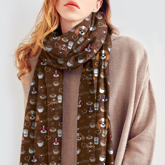 J'aime le café et les Cavalier King Charles Spaniels - Follus Foulard