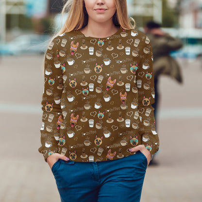 Ich liebe Kaffee und Deutschen Schäferhund - Follus Sweatshirt