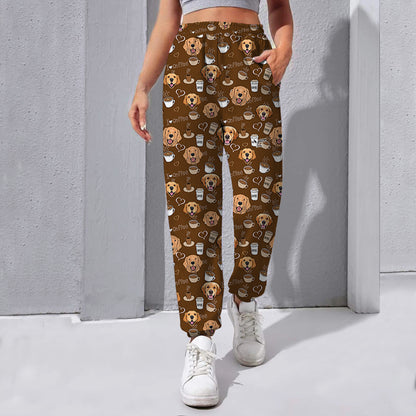 I Love Coffee And Golden Retriever - Follus Pants 021