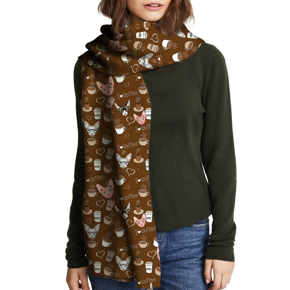 I Love Coffee And Sphynx Cat - Follus Scarf