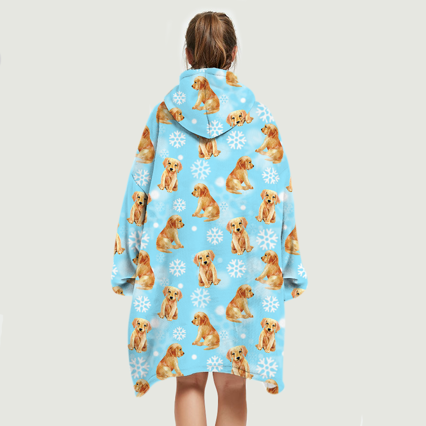 I Love Snows - Golden Retriever Fleece Blanket Hoodie