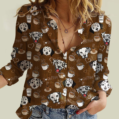 I Love Coffee And Dalmatian - Women Shirt