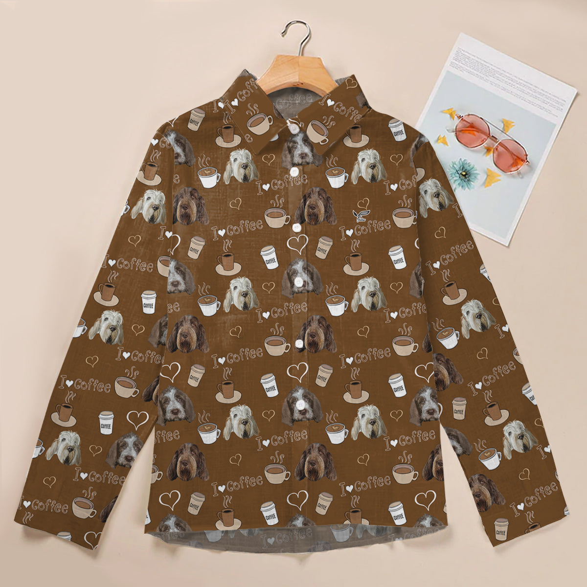 Ich liebe Kaffee und italienischen Spinone - Damen-Shirt