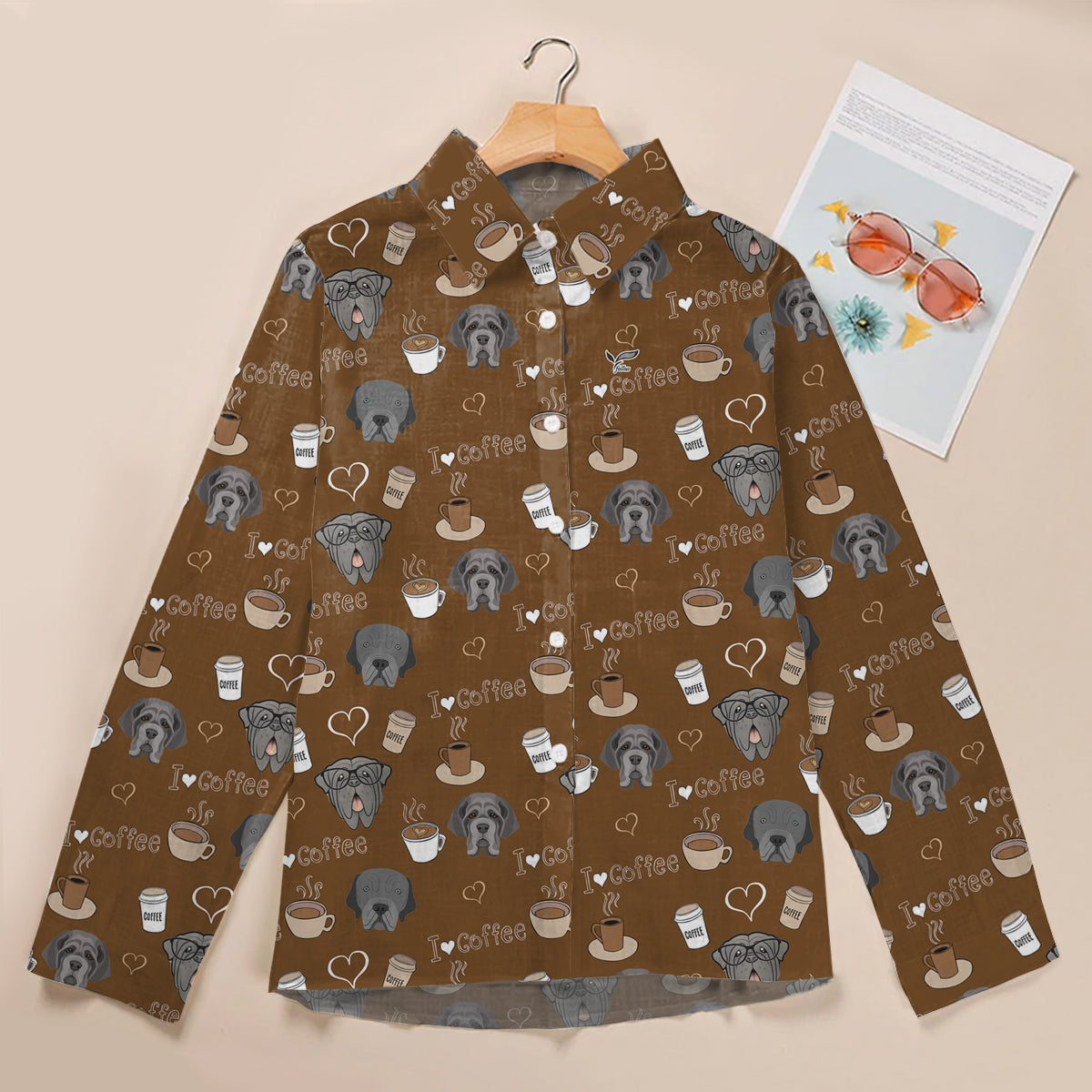 J'aime le café et le dogue napolitain - Chemise femme