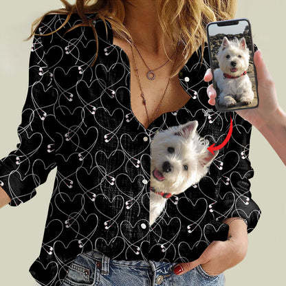Ich werde dein Herz stehlen – personalisierte Bluse mit dem Foto deines Haustieres