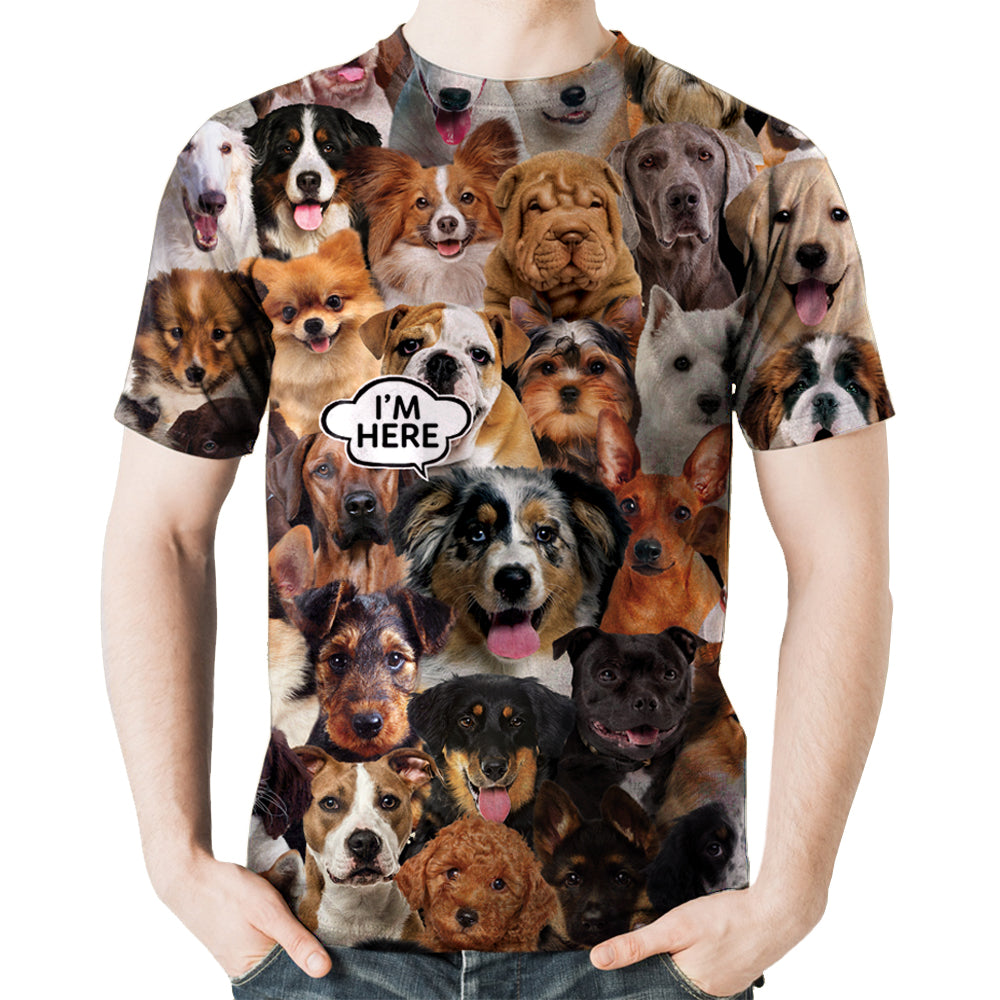 I'm Here - Australian Shepherd T-shirt V1