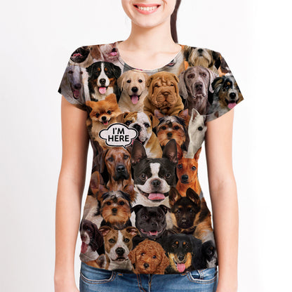 Je suis là - T-shirt Boston Terrier V1