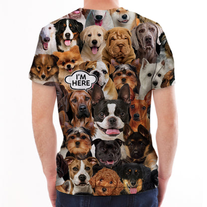I'm Here - Boston Terrier T-shirt V1