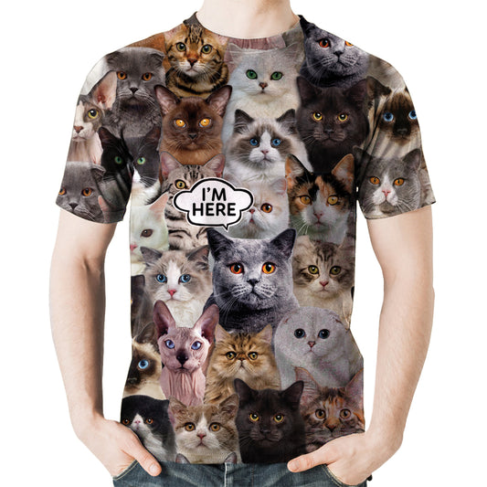 I'm Here - British Shorthair Cat T-shirt V1