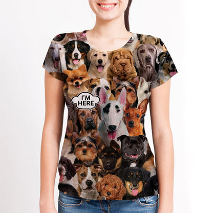 Ich bin hier - Bullterrier-T-Shirt V1