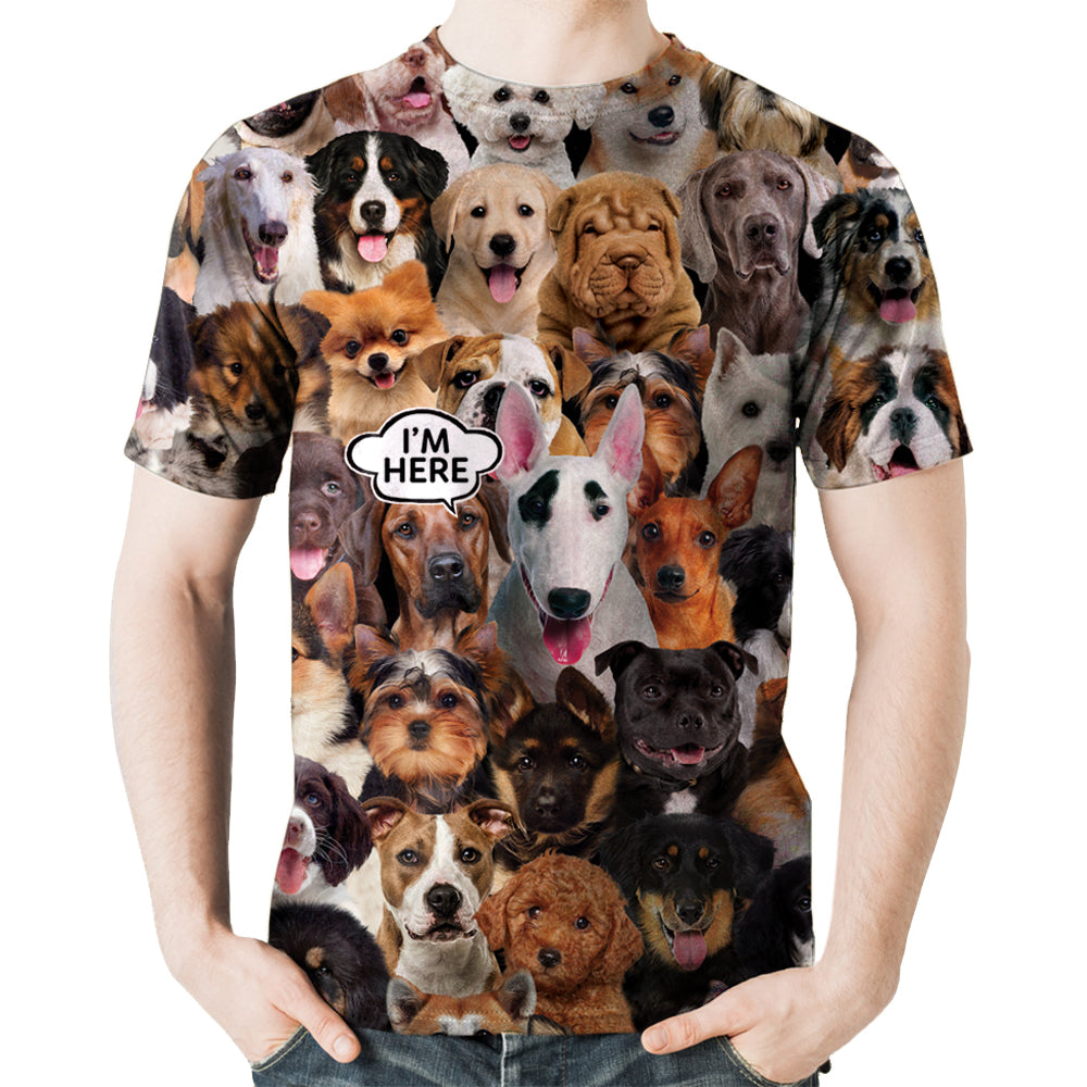 Ich bin hier - Bullterrier-T-Shirt V1