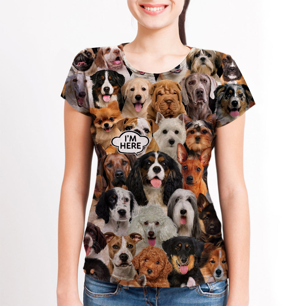 I'm Here - Cavalier King Charles Spaniel T-shirt V1