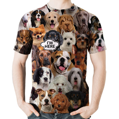 I'm Here - English Bulldog T-shirt V1