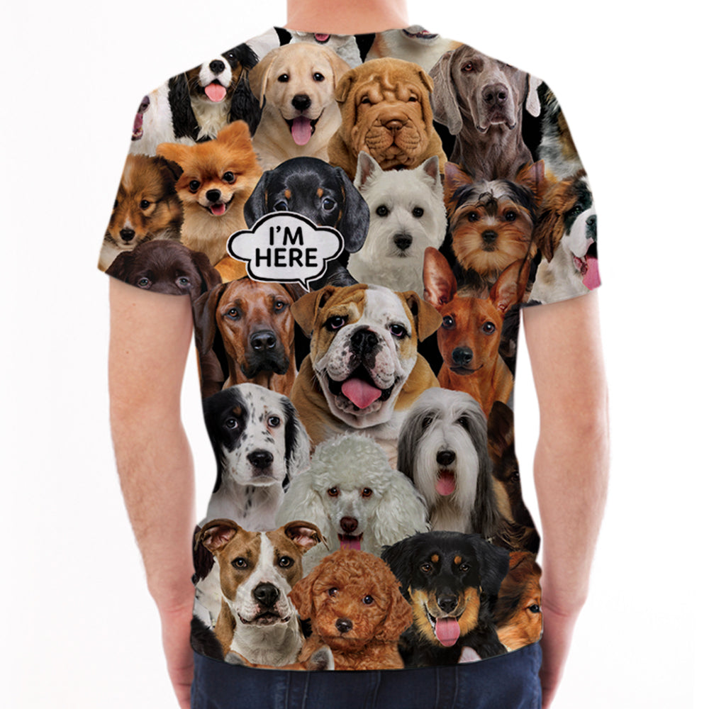 I'm Here - English Bulldog T-shirt V1
