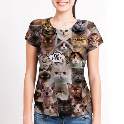 Ich bin hier - Exotisches Katzen-T-Shirt V1