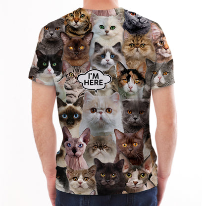 Ich bin hier - Exotisches Katzen-T-Shirt V1